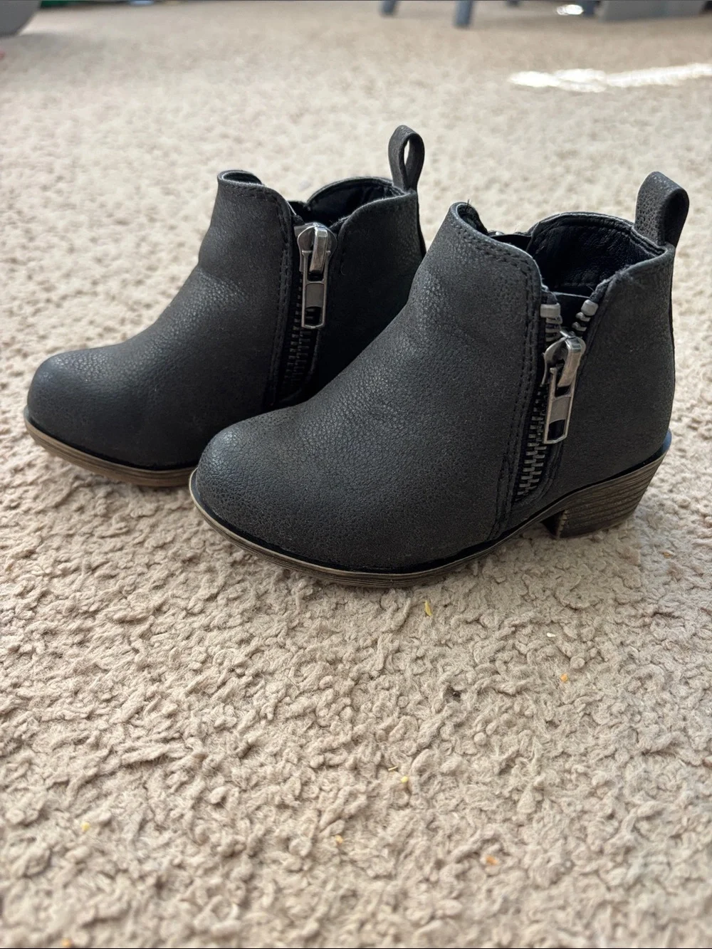 Children's Black Side-Zip Ankle Boots